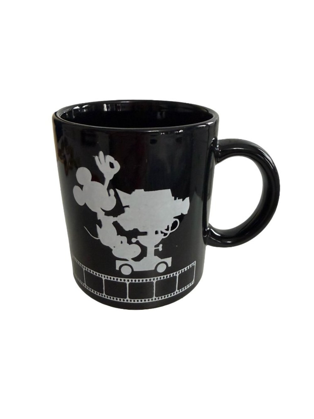 Vintage Disney MGM Studios Black Coffee Mug Mickey Movie Camera Walt Disney Worl